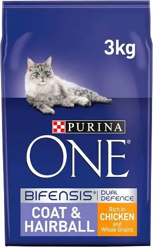 Suha mačja hrana Purina ONE Coat and Hairball piščanec