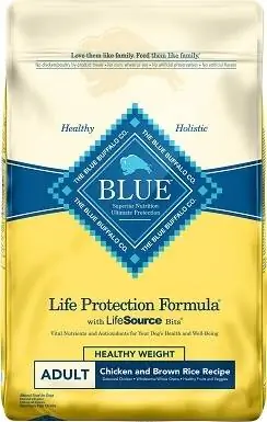 2Blue Buffalo Life Protection Formula Poids santé Recette de poulet et de riz brun pour adultes Nourriture sèche pour chiens