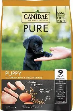 3CANIDAE PURE Puppy Thức ăn khô cho chó thật, đậu lăng và trứng nguyên hạt không hạt