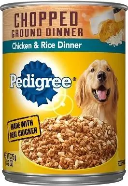 Jantar moído picado com pedigree enlatado