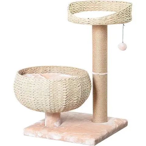 PetPals New Paper Rope Natural Bowl em forma de Perch Cat Tree