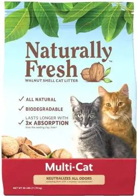 Arena para gatos Naturally Fresh Multi-Cat sin perfume aglomerante de nogal