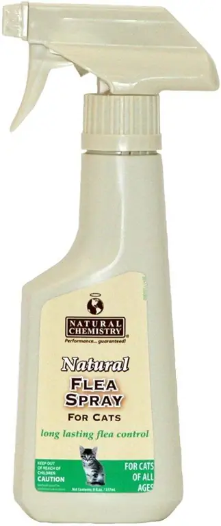 Spray de pulgas natural de química natural para gatos