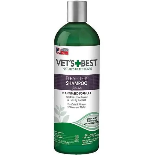 Vet's Best Plant-Based Formula Шампоан против бълхи и кърлежи за котки (1)