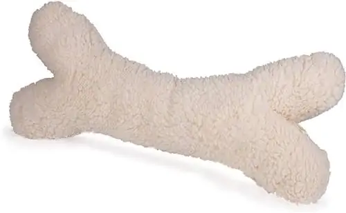 PetSafe Busy Buddy Fido's Favorites Sheepskin Bone Squeaky Plush Dog Toy