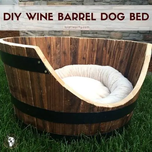 Como fazer uma cama para cachorro em barril de vinho