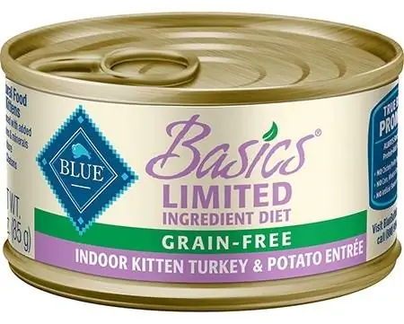 Blue Buffalo Basics Limited Ingredient Walang Grain-Free Indoor Kitten Turkey at Potato Entree Canned Cat Food