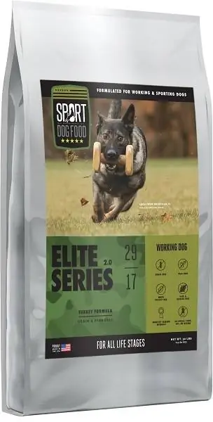 „Sport Dog Food Elite“serijos darbinių šunų kalakutų formulė Sausas šunų maistas be grūdų