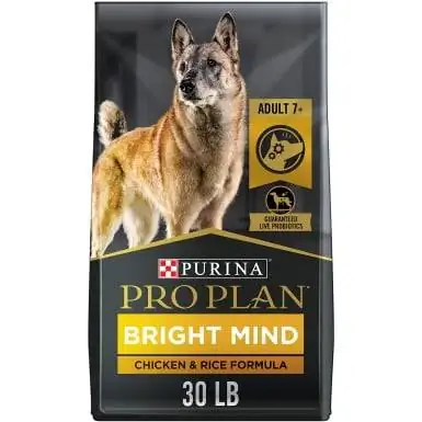 Cibo per cani anziani Purina Pro Plan con probiotici per cani, formula Bright Mind 7+ con pollo e riso