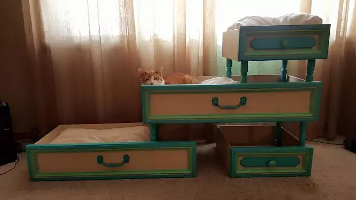 lumang drawer cat bed