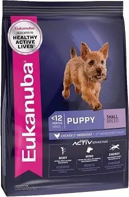 6Eukanuba pienten rotujen pentujen kuivaruokaa