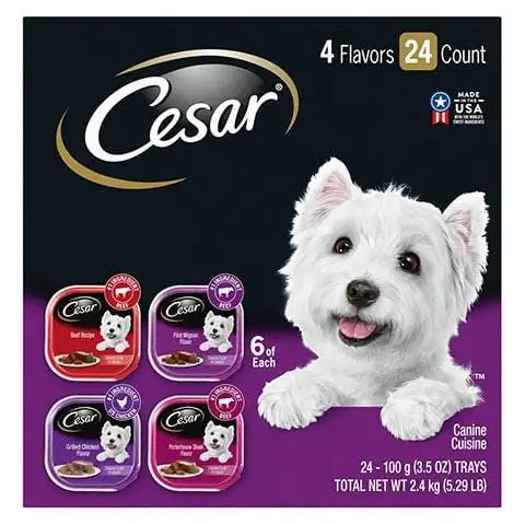 Cesar Classic Loaf in Sos Çeşit Paketi Köpek Maması Tepsileri