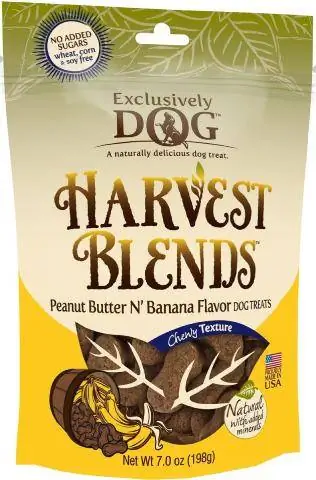 Tsuas yog Dog Harvest Blends Peanut Butter N' Banana Flavor Dog Treats