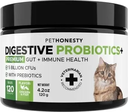 PetHonesty Digestive Probiotics+ Premium Gut + Иммундук Ден соолук Cat Supplement