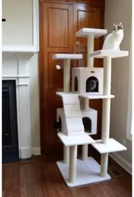 Armarkat 77-in Faux Fleece Cat Tree & Căn hộ