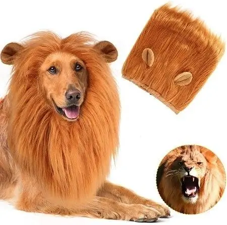 8Ruolan Dog Lion Mane Kostym Pet Peruk för små medelstora hundar