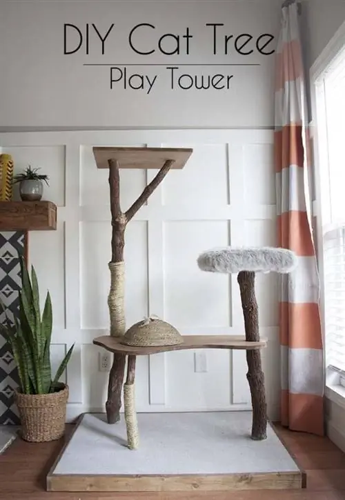 TORRE DE JUEGO DE ÁRBOL DE GATO DE BRICOLAJE