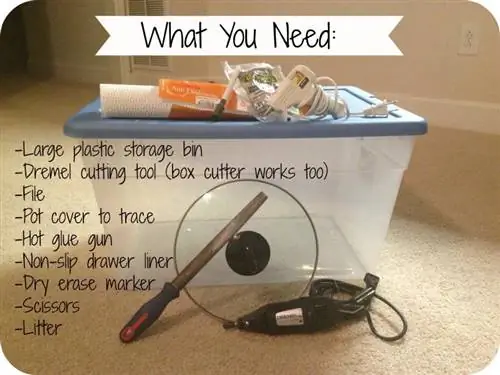 DIY Sab saum toj nkag Litter Box