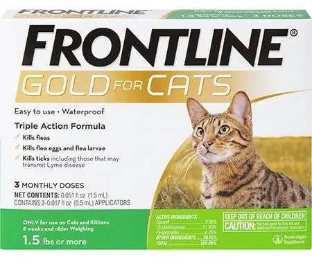 Frontline Gold Лечение на петна от бълхи и кърлежи за котки