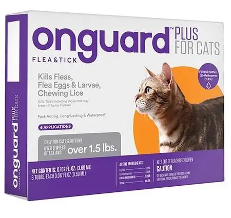 Onguard Plus Лечение на петна от бълхи и кърлежи за котки