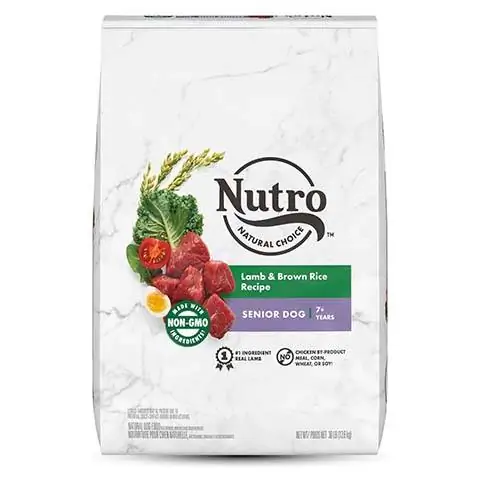 Nutro Natural Choice senioru jēra un brūno rīsu receptes sausā suņu barība