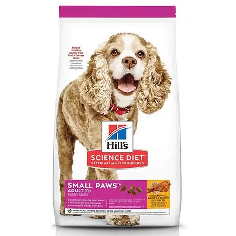 Hill's Science Diet Adult 11+ Small Paws kanajahu, odra ja pruuni riisi retsept koerakuivtoit