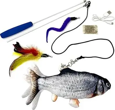 Pet Fit For Life Robotic Floppy Fish & Wand Cat Toy