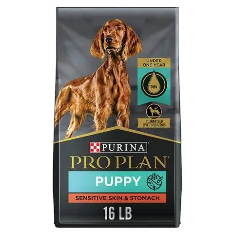 Purina Pro Plan Development Puppy quru it yemi, həssas dəri və mədə, qızılbalıq və düyü