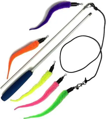 Troeteldier Fiks vir die Lewe 5-stuk Squiggly Worm Wand Cat Toy