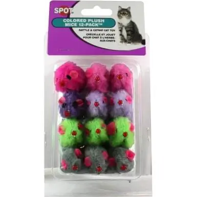 Ethical Pet Spot Rainbow Plush Rattling Mice Cat Toy dengan Catnip