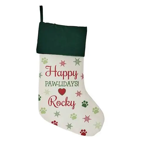 Gepersonaliseerde Happy Paw-lidays Cat Stocking