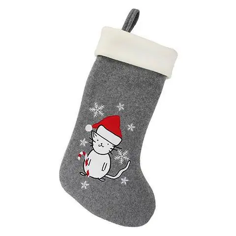 Ntxim hlub miv thiab Cane Christmas Stocking