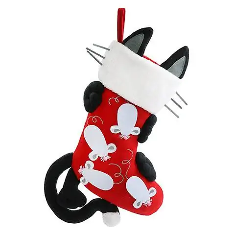 Cat at Mouse 3D Cat Christmas Stocking