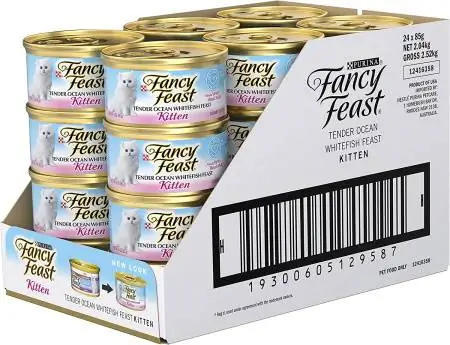 Fancy Feast Kitten Dej Hiav Txwv Whitefish Wet Cat Food