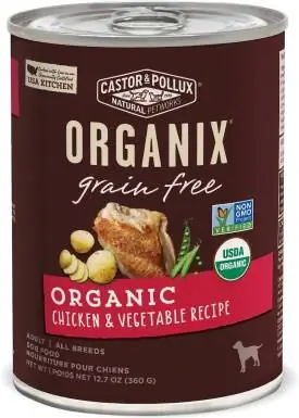 Castor & Pollux Organix Ricetta biologica di pollo e verdure senza cereali