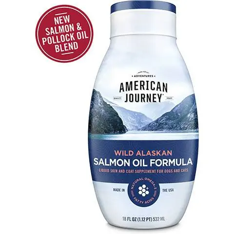 American Journey Wild Alaskan Salmon Oil Formula Liquid Supplement for katter og hunder