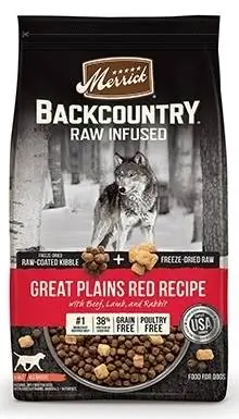 Receta Merrick Backcountry Freeze-Dried Raw Pa Grain-Free Plains Recetë e kuqe