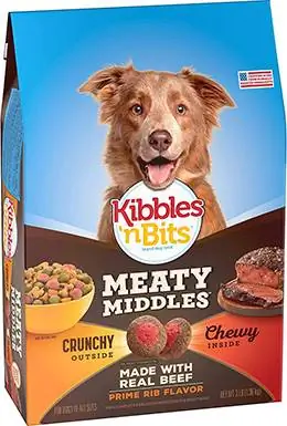 Kibbles thiab Bits Meaty Middles Prime Rib