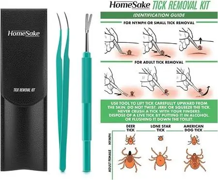 HomeSake Tick Remover Tool and Tweezer Set