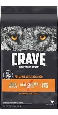 Nourriture sèche pour chiens adultes au poulet riche en protéines Crave sans céréales