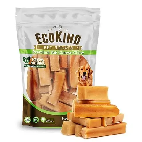 EcoKind Pet Treats алтан сарлагтай нохой зажлах багц – Идэвхтэй зажлагчдад зориулсан сарлагийн сүүтэй нохойн амттан – Жижиг, том нохойд зориулсан 100% байгалийн гаралтай, эрүүл зажилдаг савх – Том, жижиг сарлагийн бяслагны төрөл бүрийн багц