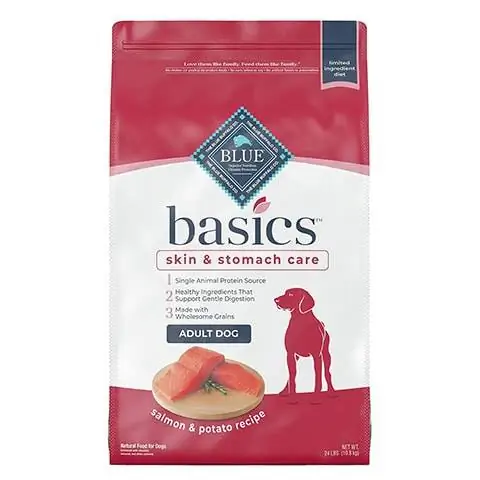 Nourriture sèche pour chiens Blue Buffalo Basics Soin de la peau et de l'estomac