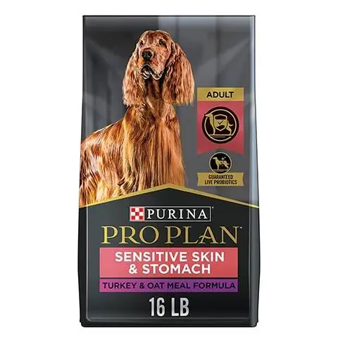 Purina Pro Plan Specialized Sensitive Skin & Stomach Qaib ntxhw & Oat Meal Formula High Protein Dry Dog Food