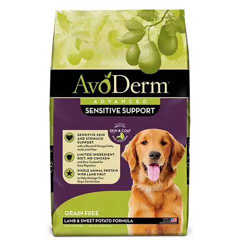 AvoDerm Advanced Sensitive Support Формула с ягненком и бататом Беззерновой сухой корм для взрослых собак