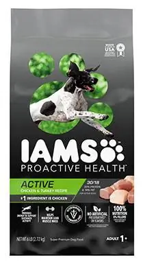 IAMS høyprotein proaktiv helseaktiv, ekte kylling- og kalkunsmak til voksen, tørr hundemat