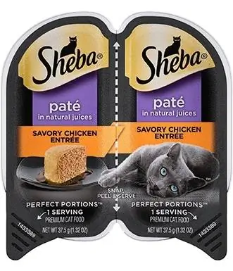 Sheba Perfect Portions Katzenfuttertabletts mit getreidefreiem, herzhaftem Hühnchen-Hauptgericht