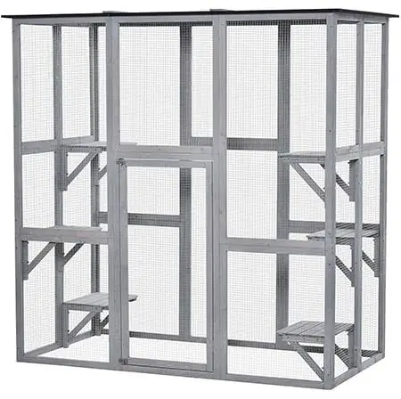 PawHut Bao vây Catio ngoài trời bằng gỗ lớn