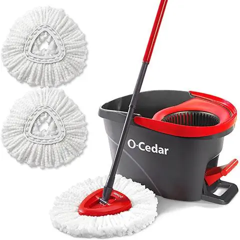 O-Cedar EasyWring Microfibre Spin Mop & Seau Système de nettoyage de sol