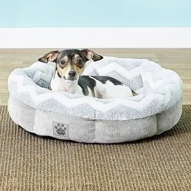 10Presisie Troeteldierprodukte SnooZZy Round Shearling Bolster Dog Bed