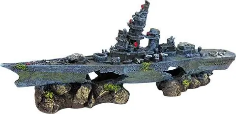 Penn-Plax Sunken Battleship Aquarium Ornament